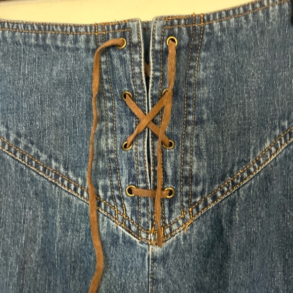 Vintage Bill Blass Jeans  Denim Lace-Up Women's Skirt Size 10 - Picture 4 of 13
